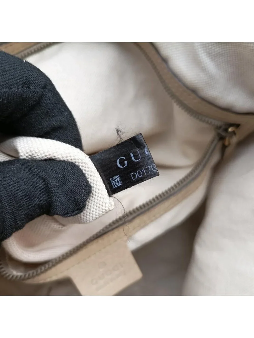 Gucci Miss GG Hobo Beige White Canvas Leather